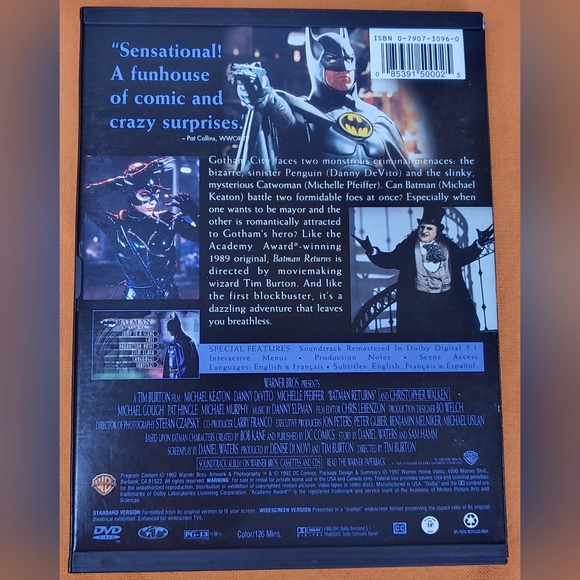 Batman Returns DVD movie EUC - Picture 2 of 2